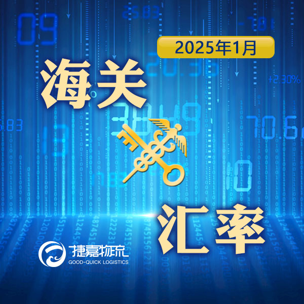 捷嘉 · 关注 | 2025年1月海关适用汇率